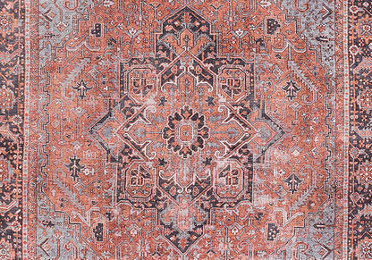 Afshar 36 Copper Antique Wash Medallion Rug