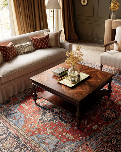 Afshar 37 Red Antique Wash Medallion Rug