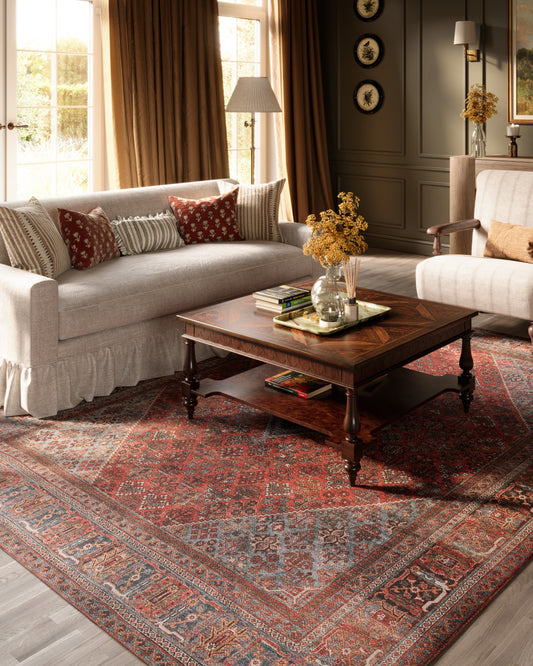 Afshar 38 Copper Antique Wash Medallion Rug