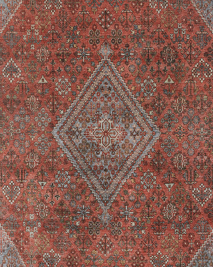 Afshar 38 Copper Antique Wash Medallion Rug