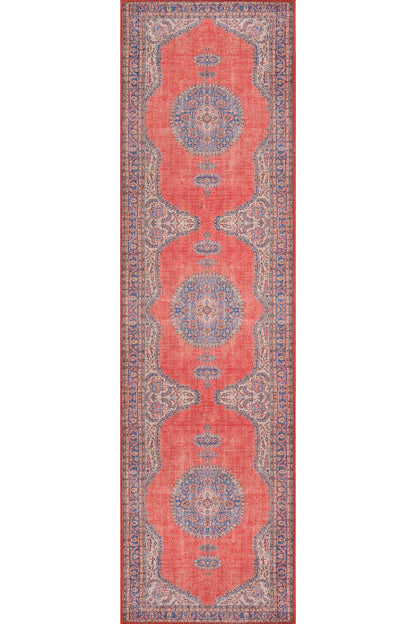 Afshar 12 Red No-Shed Washable Rug