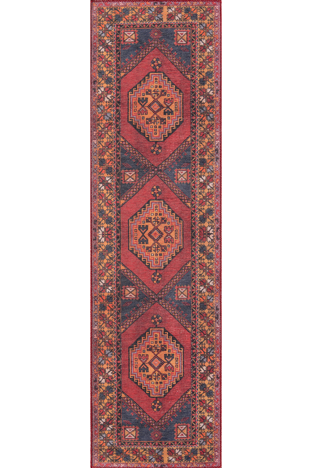 Afshar 16 Red No-Shed Washable Rug