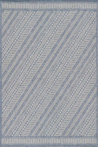 Hampton 3 Blue Moroccan Stripe Rug