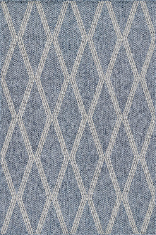 Hampton 5 Blue Moroccan Diamond Rug