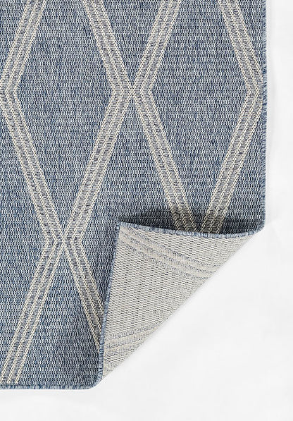 Hampton 5 Blue Moroccan Diamond Rug