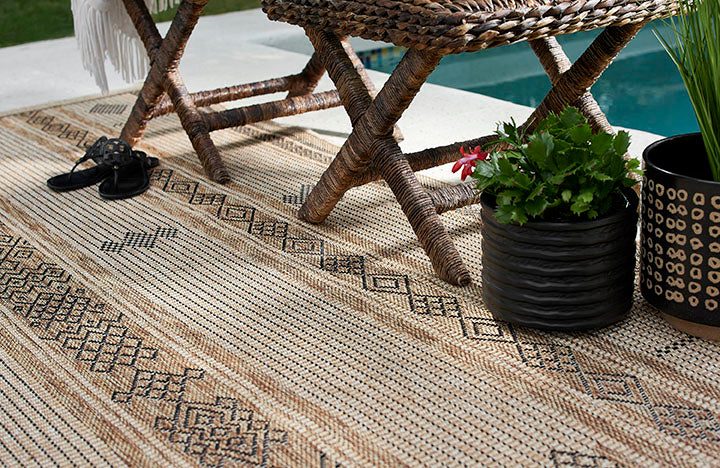 Hampton 6 Natural Moroccan Tuareg Stripe Rug