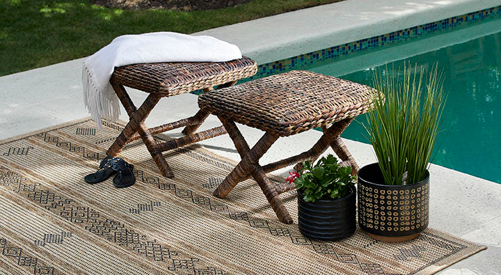 Hampton 6 Natural Moroccan Tuareg Stripe Rug