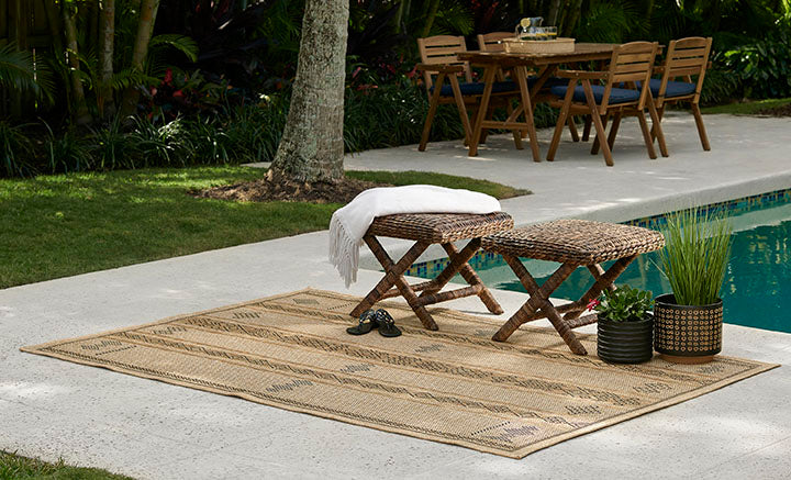 Hampton 6 Natural Moroccan Tuareg Stripe Rug