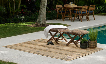 Hampton 6 Natural Moroccan Tuareg Stripe Rug