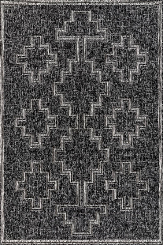 Hampton 9 Black Moroccan Tuareg Cross Rug