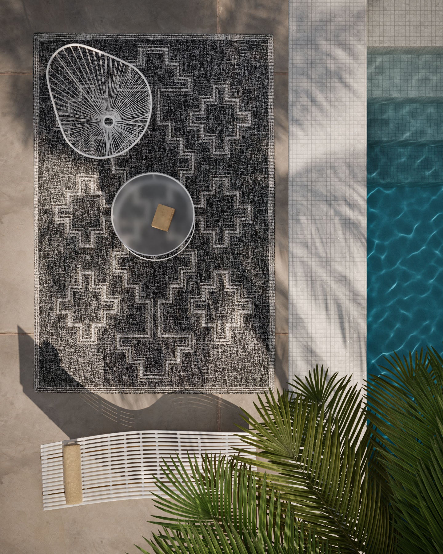 Hampton 9 Black Moroccan Tuareg Cross Rug