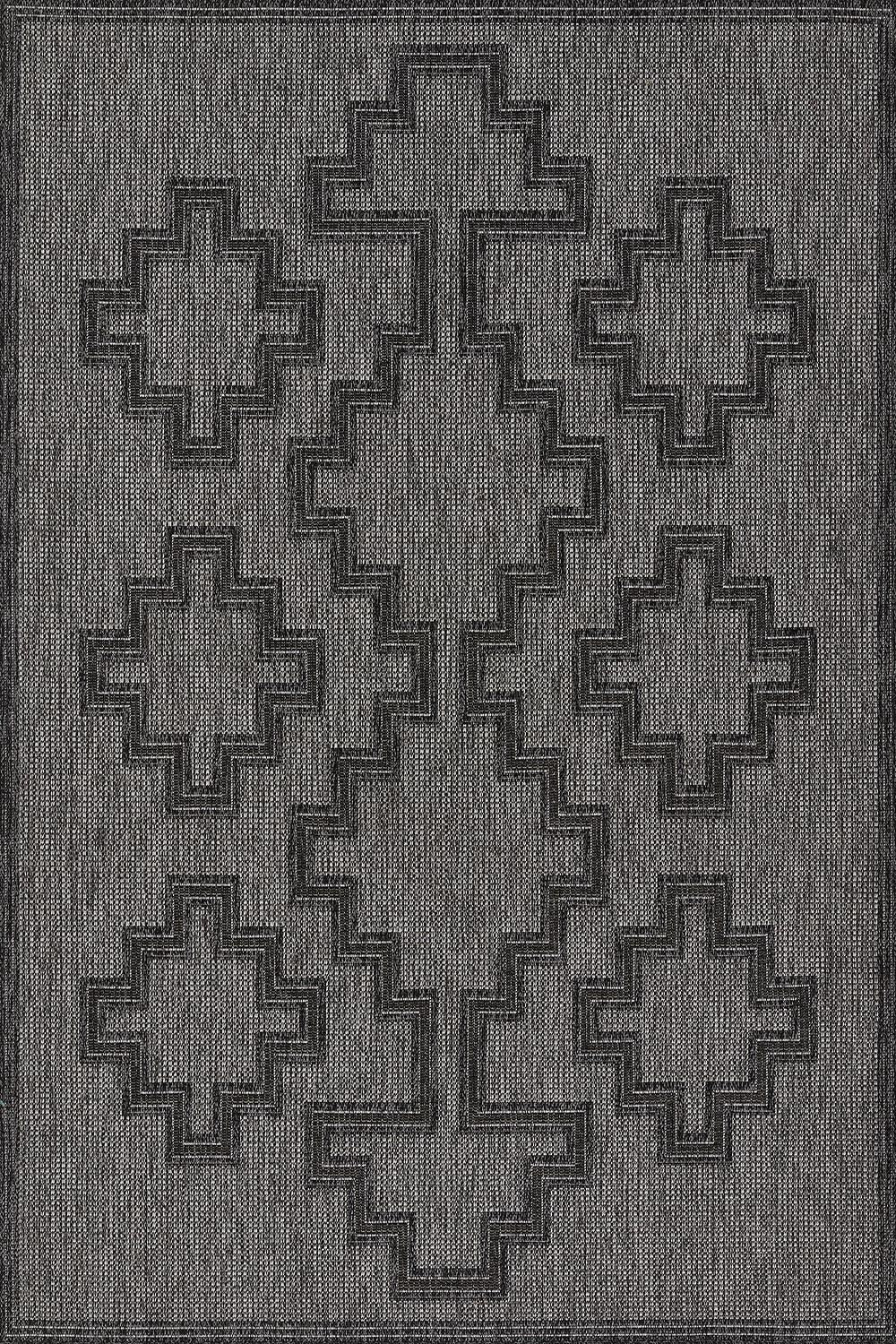 Hampton 9 Charcoal Moroccan Tuareg Cross Rug