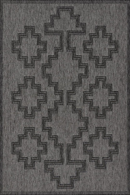 Hampton 9 Charcoal Moroccan Tuareg Cross Rug