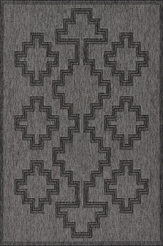 Hampton 9 Charcoal Moroccan Tuareg Cross Rug