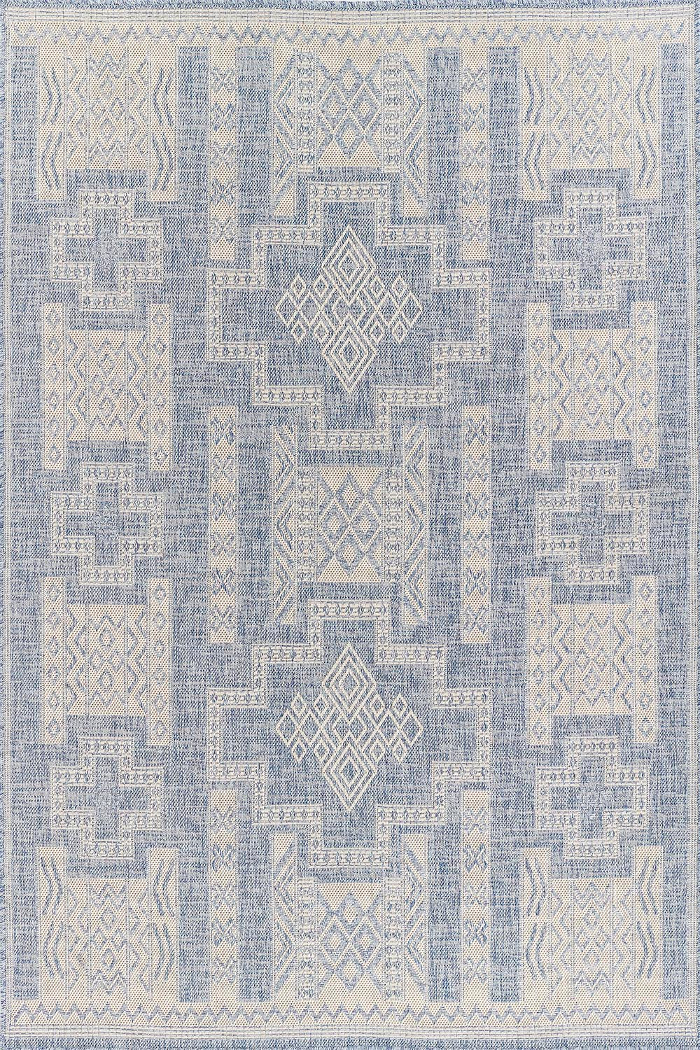 Hampton 10 Blue Moroccan Zigzag Rug