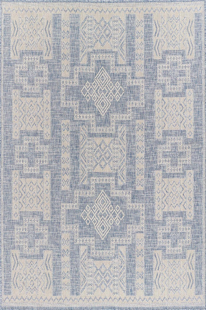 Hampton 10 Blue Moroccan Zigzag Rug