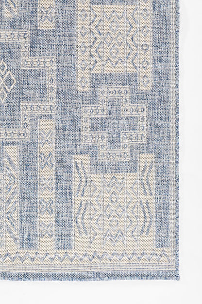 Hampton 10 Blue Moroccan Zigzag Rug