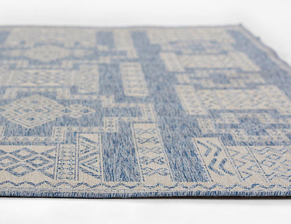 Hampton 10 Blue Moroccan Zigzag Rug