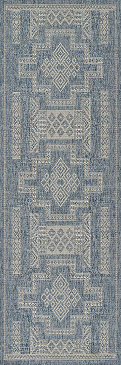 Hampton 10 Blue Moroccan Zigzag Rug