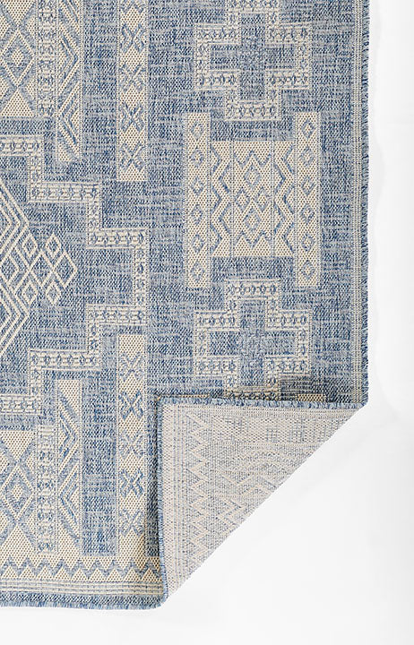 Hampton 10 Blue Moroccan Zigzag Rug