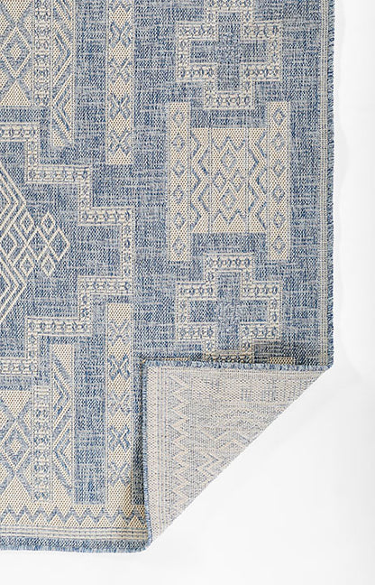 Hampton 10 Blue Moroccan Zigzag Rug