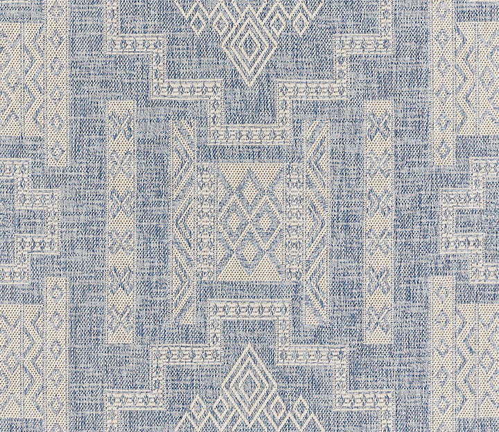 Hampton 10 Blue Moroccan Zigzag Rug