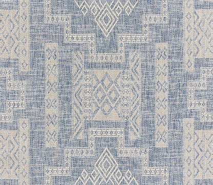 Hampton 10 Blue Moroccan Zigzag Rug