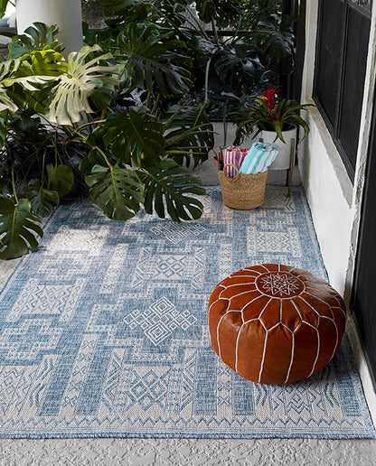 Hampton 10 Blue Moroccan Zigzag Rug