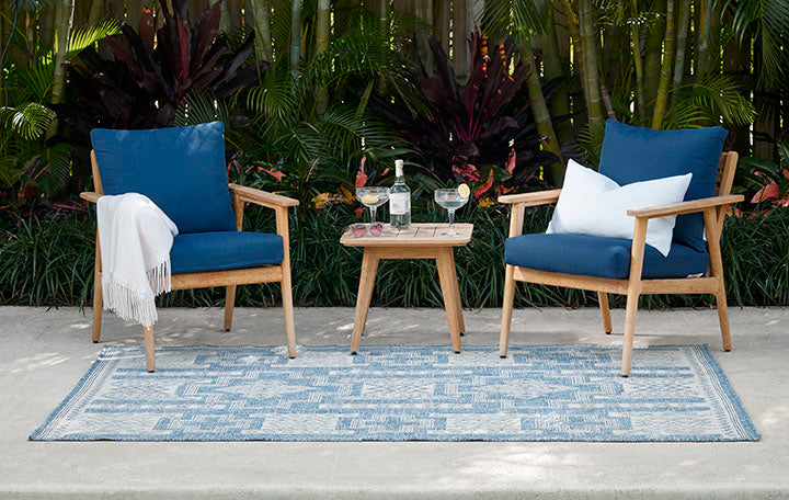 Hampton 10 Blue Moroccan Zigzag Rug