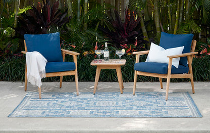 Hampton 10 Blue Moroccan Zigzag Rug