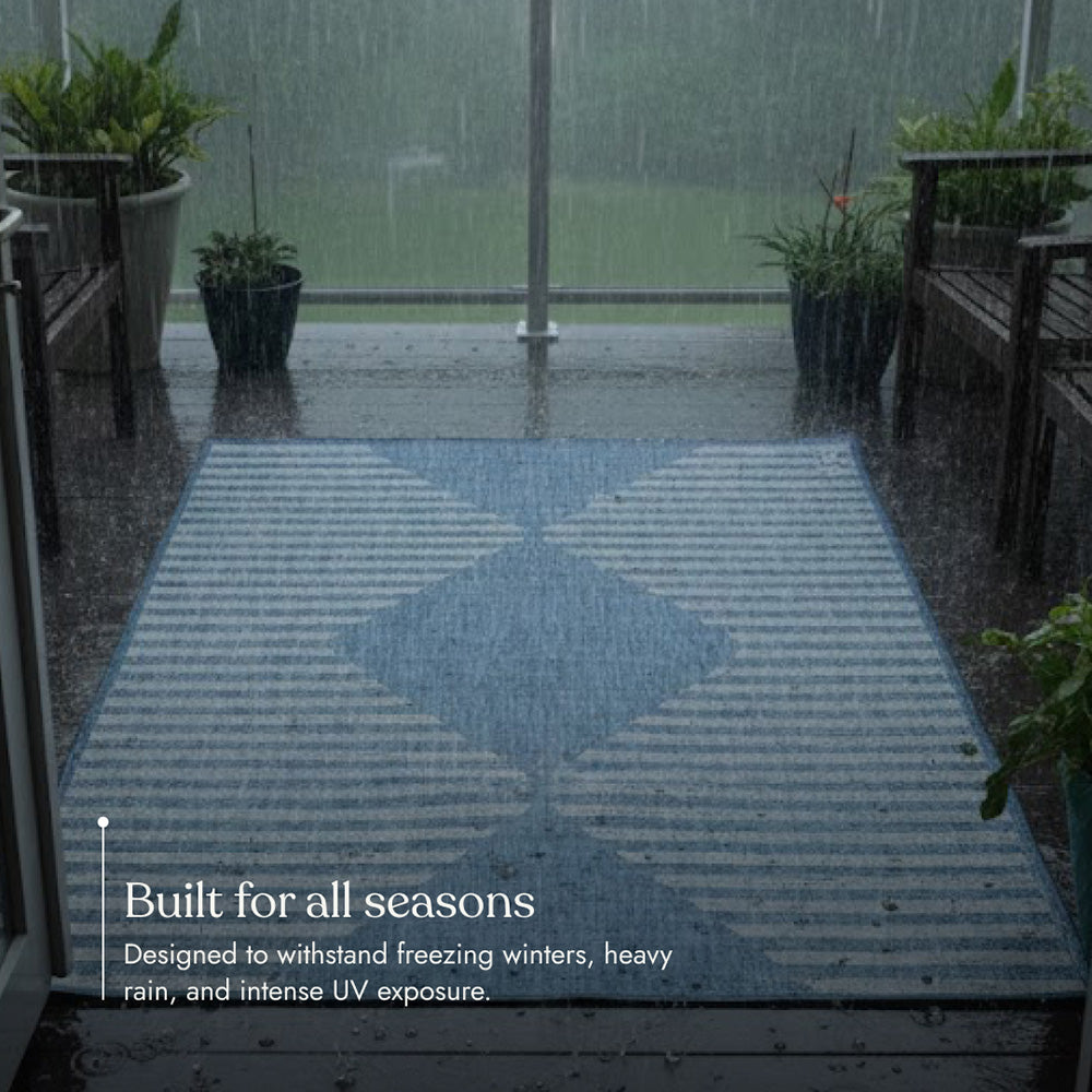 Villa Outdoor Rug Cavallo Blue - Hose-Washable