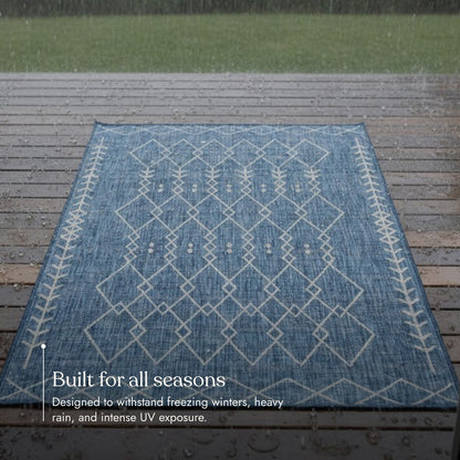 Villa Outdoor Rug Monaco Blue - Hose-Washable