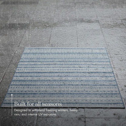 Villa Outdoor Rug Tuscany Blue - Hose-Washable & Stain-Resistant