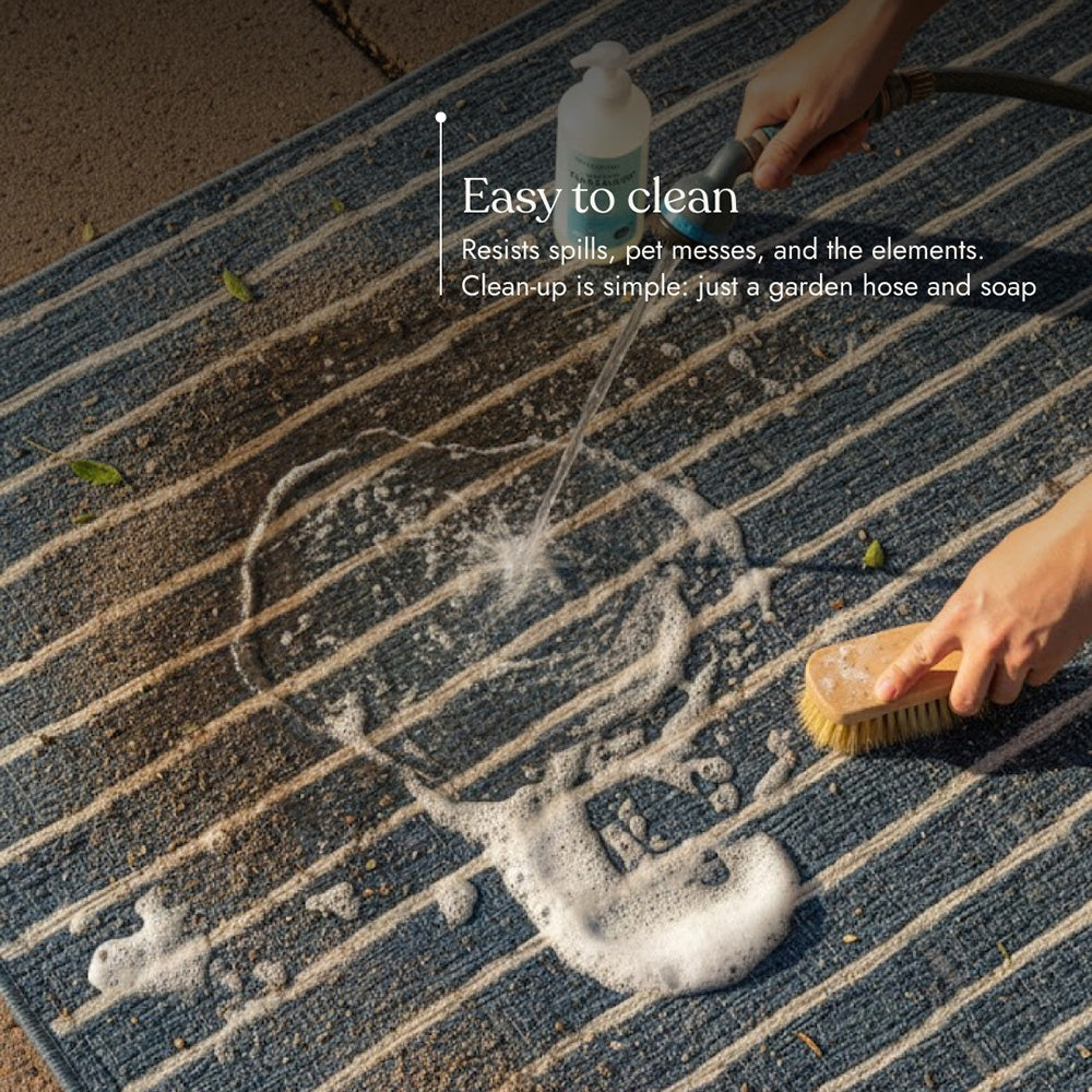 Villa Outdoor Rug Sicily Blue - Hose-Washable