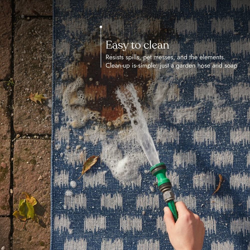 Villa Outdoor Rug Turin Blue - Hose-Washable