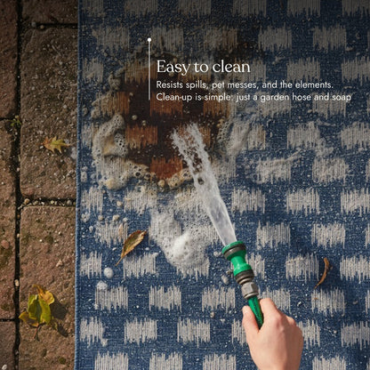 Villa Outdoor Rug Turin Blue - Hose-Washable