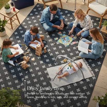 Villa Outdoor Rug Umbria Charcoal - Hose-Washable