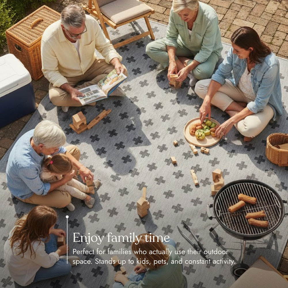Villa Outdoor Rug Umbria Grey - Hose-Washable