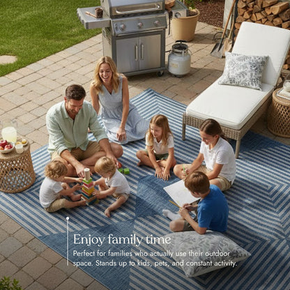 Villa Outdoor Rug Cavallo Blue - Hose-Washable