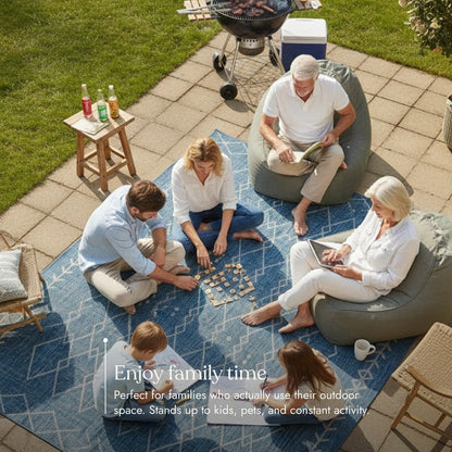 Villa Outdoor Rug Monaco Blue - Hose-Washable