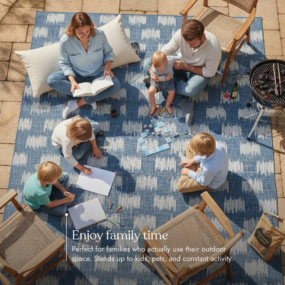 Villa Outdoor Rug Turin Blue - Hose-Washable