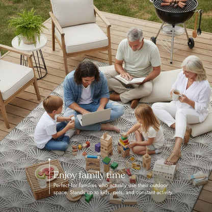 Villa Outdoor Rug Sorrento Charcoal - Hose-Washable
