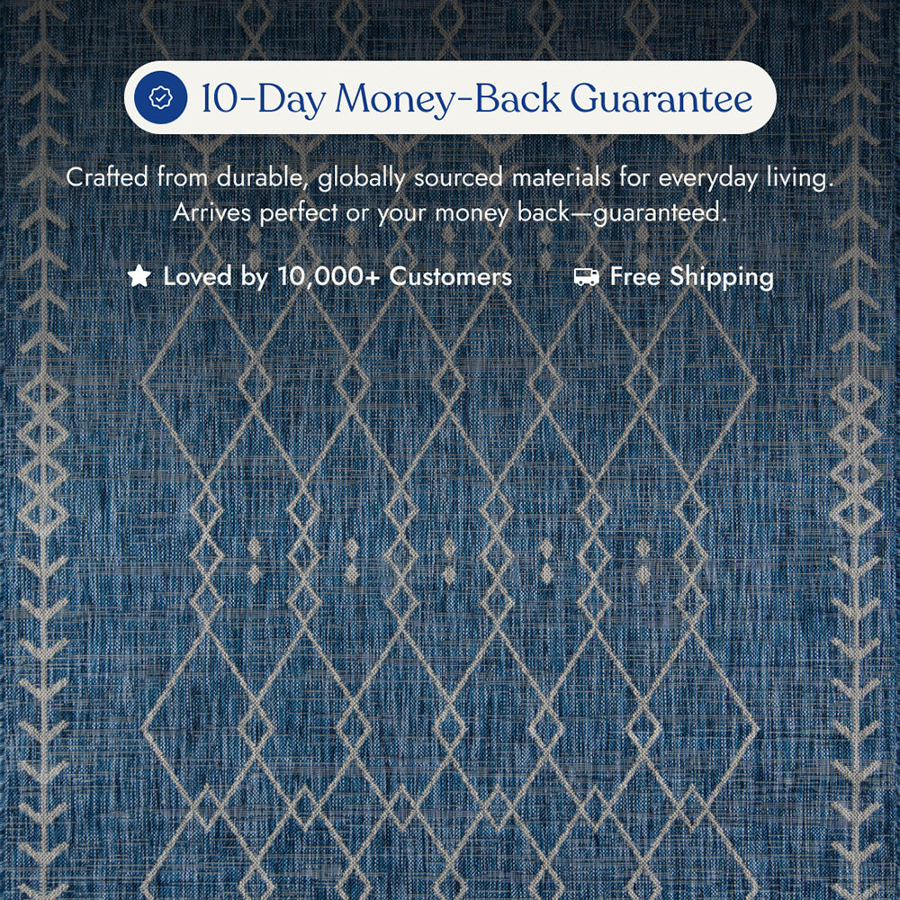 Villa Outdoor Rug Monaco Blue - Hose-Washable