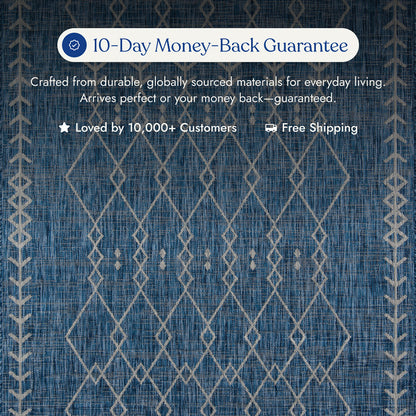 Villa Outdoor Rug Monaco Blue - Hose-Washable