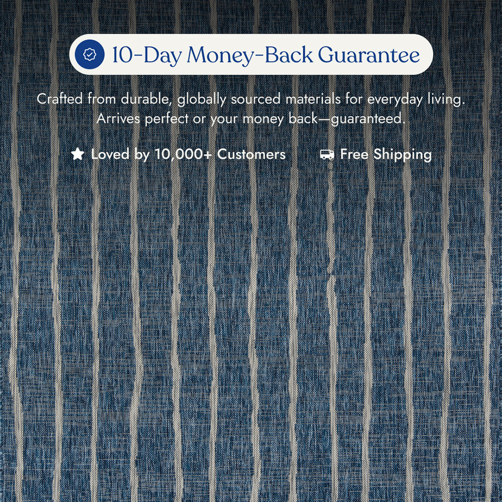 Villa Outdoor Rug Sicily Blue - Hose-Washable