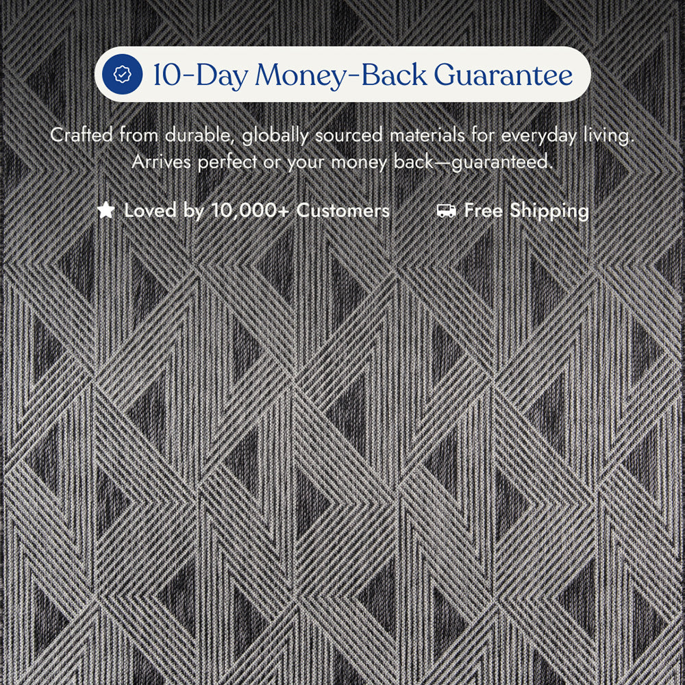 Villa Outdoor Rug Como Charcoal - Hose-Washable & Stain-Resistant