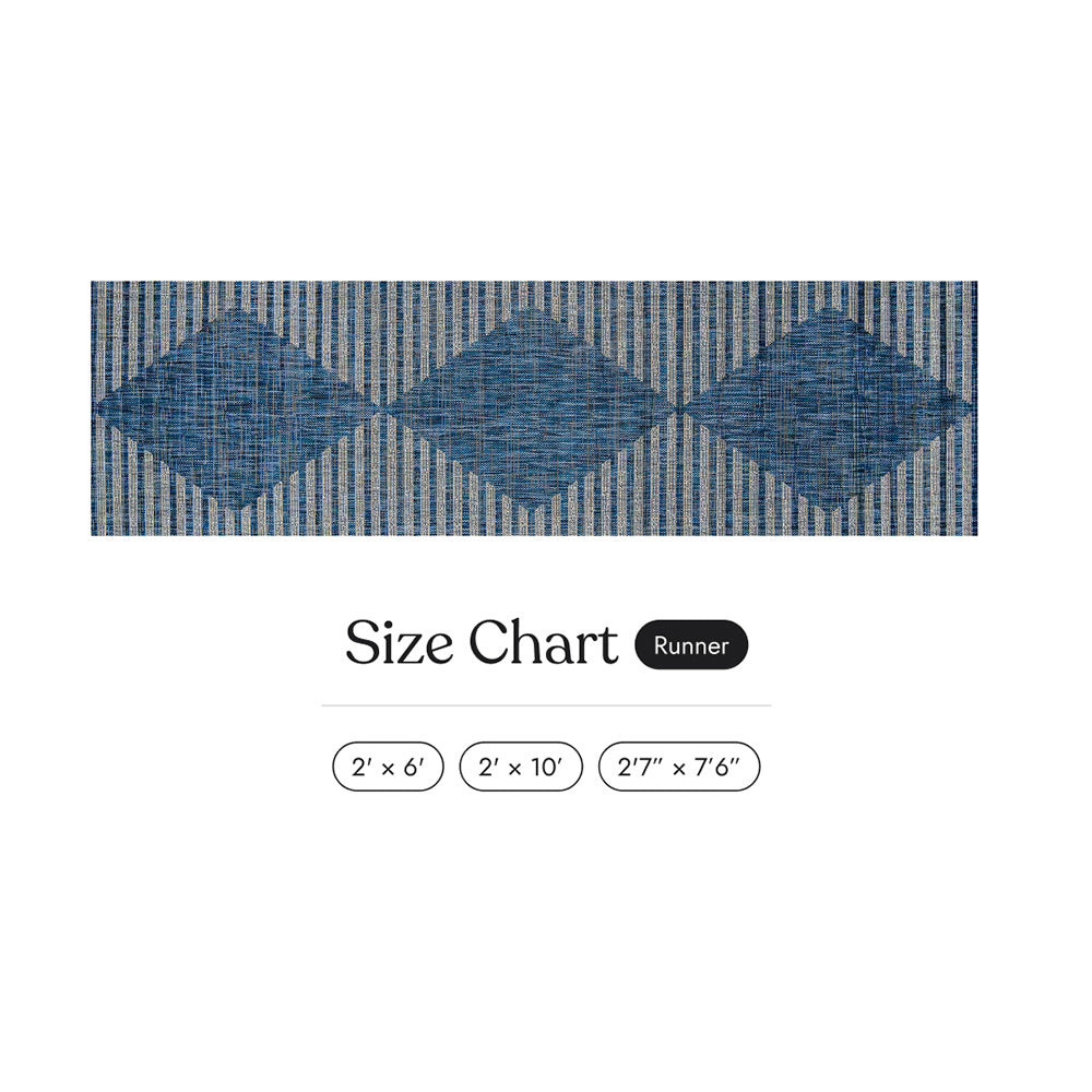 Villa Outdoor Rug Cavallo Blue - Hose-Washable