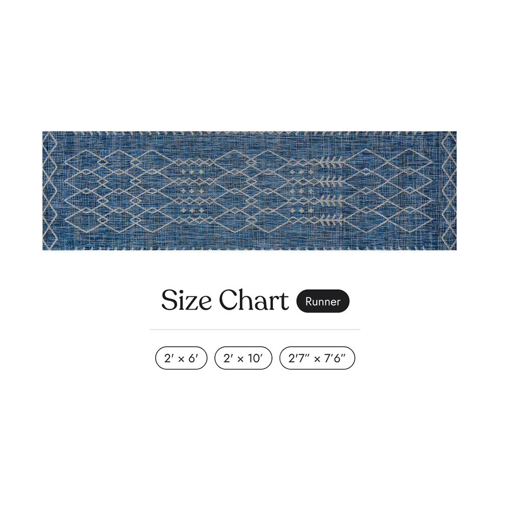 Villa Outdoor Rug Monaco Blue - Hose-Washable