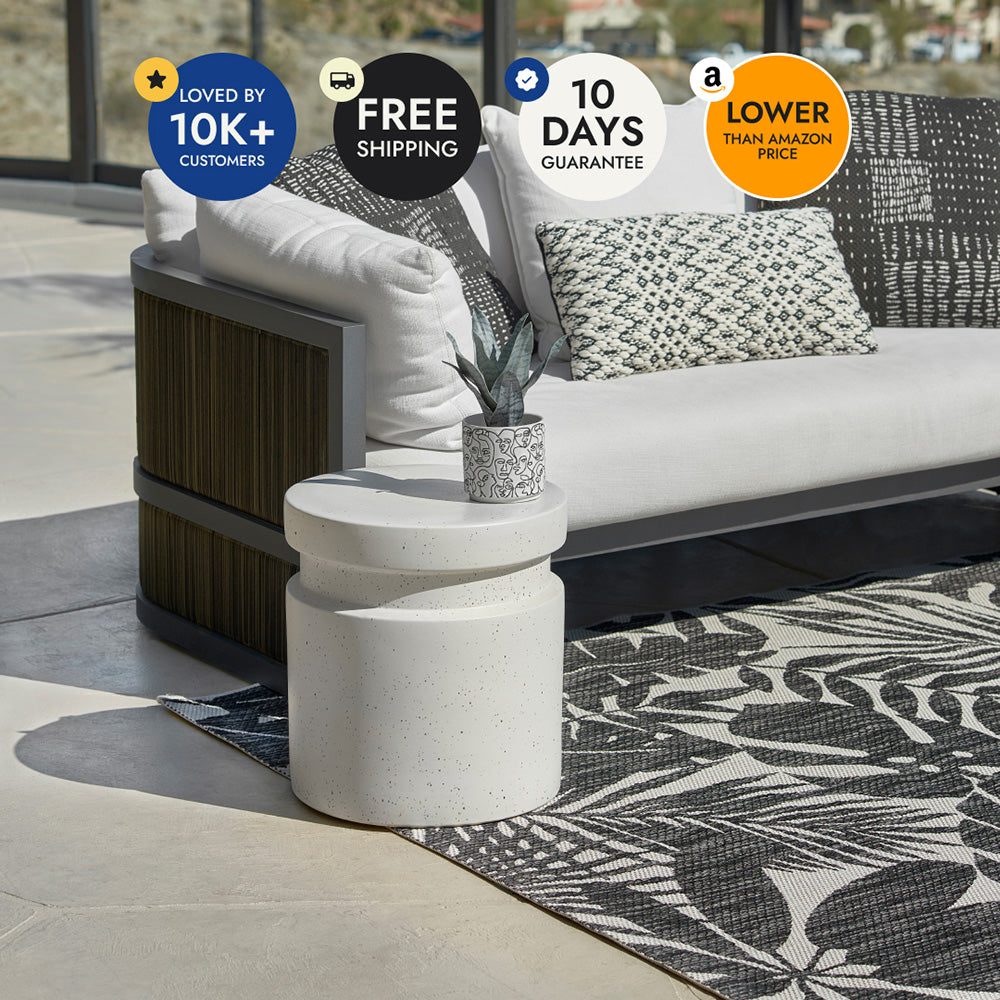 Villa Outdoor Rug Salerno Charcoal - Hose-Washable