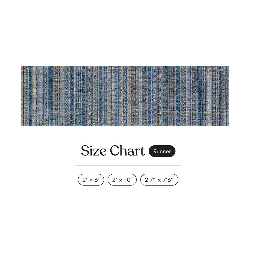 Villa Outdoor Rug Tuscany Blue - Hose-Washable & Stain-Resistant